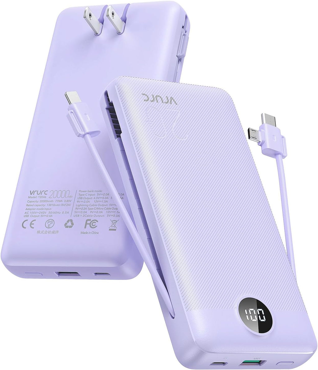 VRURC Cargador portátil de 20000 mAh, banco de energía de carga ráp...