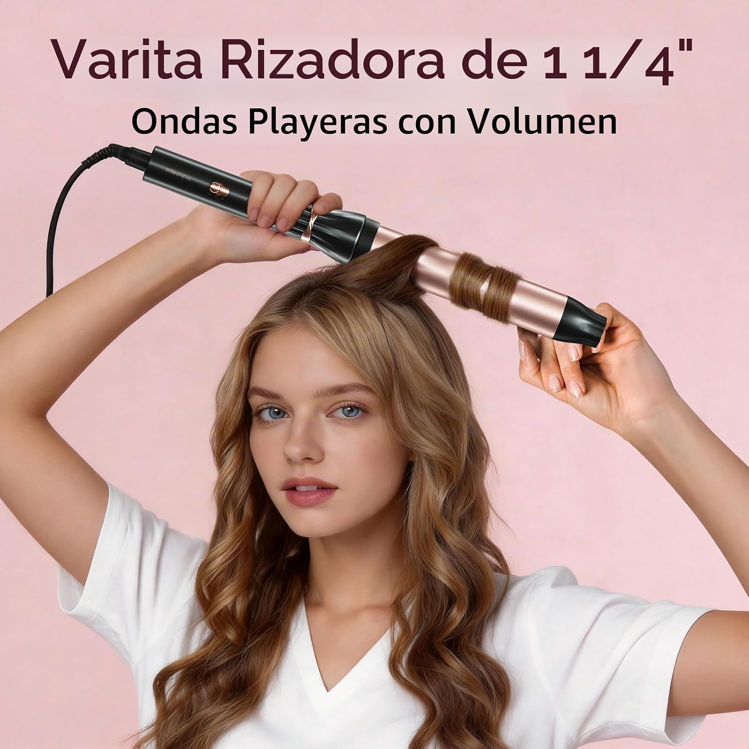 Hahahope Varita rizadora de 1 1\/4 pulgadas para ondas de playa hin...