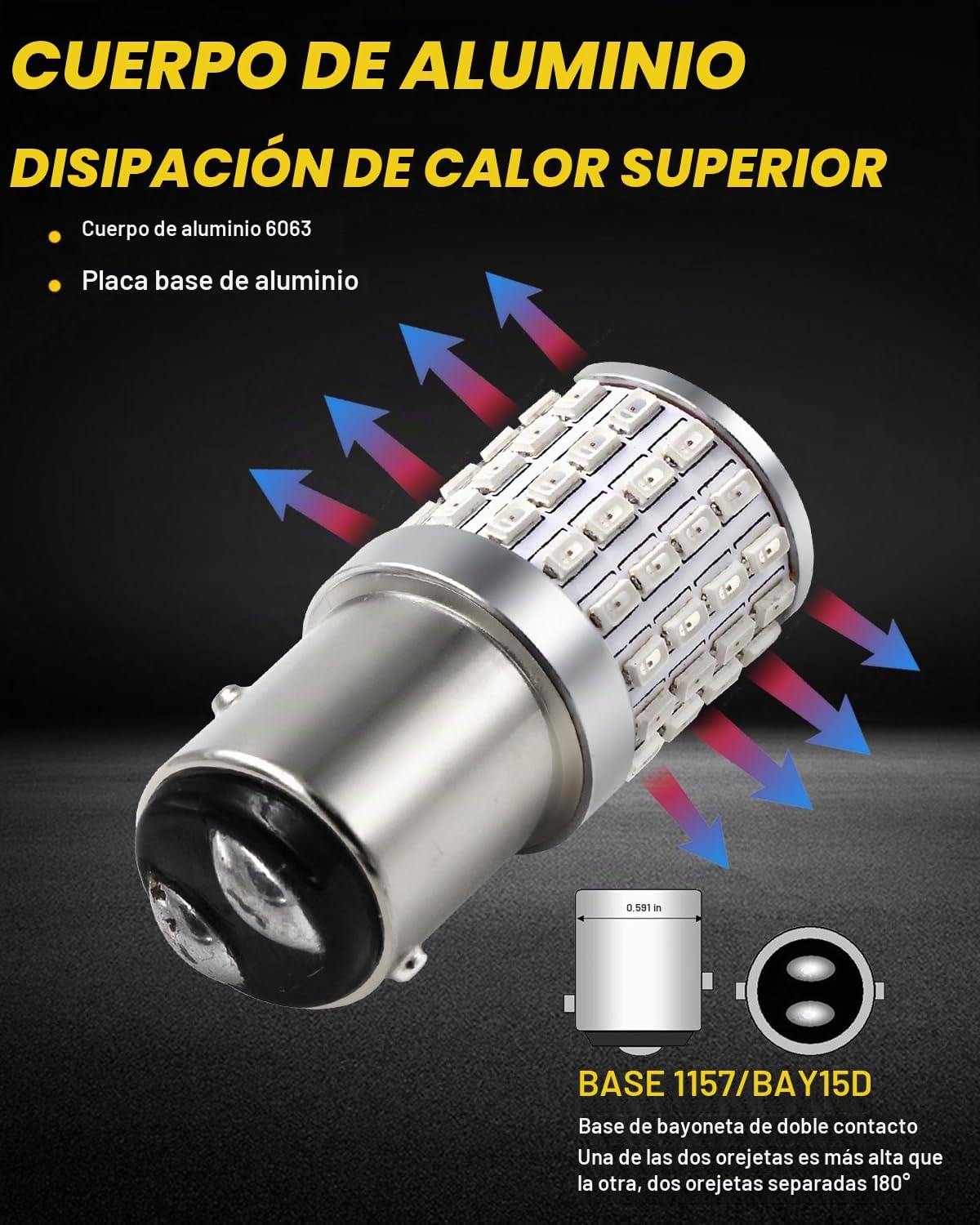 PHINLION 1157 Bombillas LED Rojas, Super Brillantes P28\/8W 2057 23...