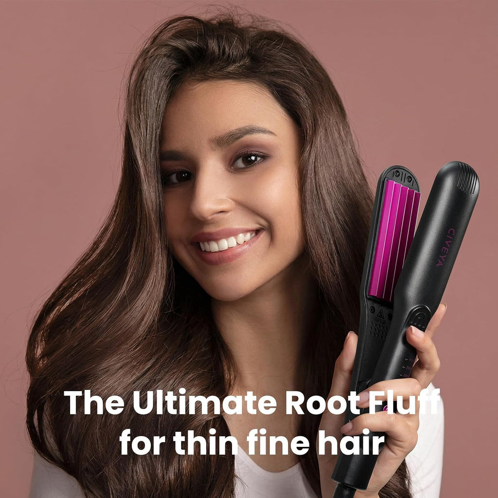 CIVEYA Plancha voluminizadora de cabello pequeño para cabello fino...