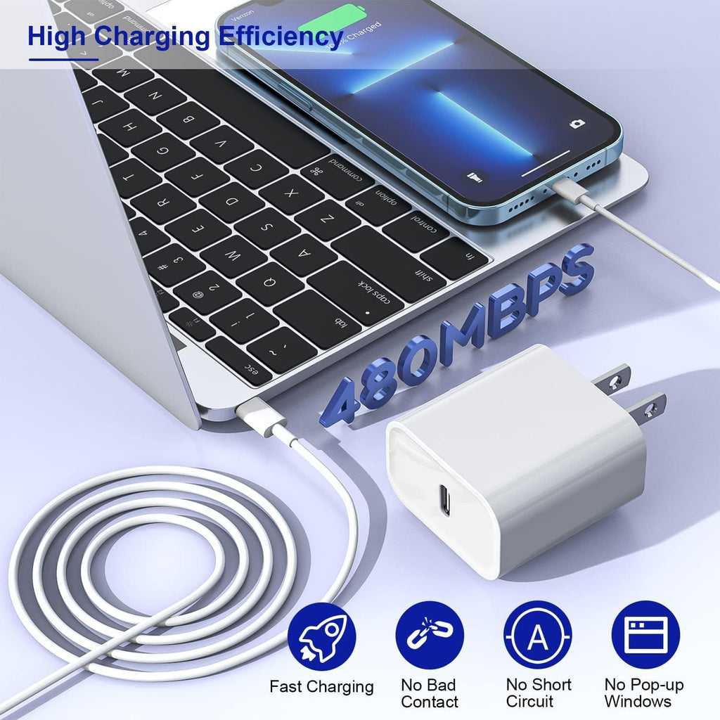 Cargador rápido para iPhone de 10 pies, paquete de 3 unidades extra...