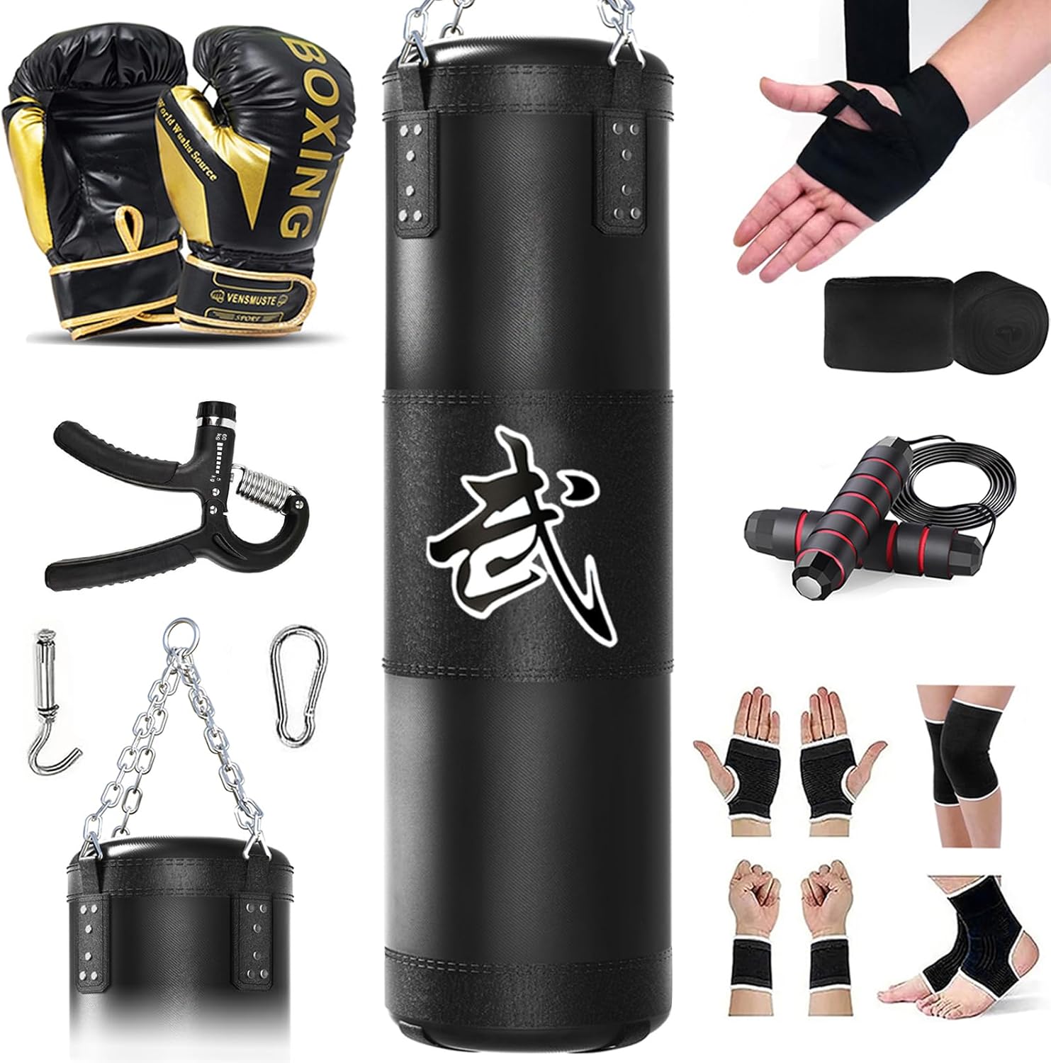 Saco de boxeo Mesetast para adultos, juego de saco de boxeo de 1.2...
