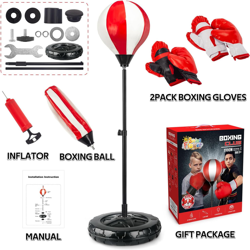 Springflower - Gran saco de boxeo para niños, incluye 2 guantes de...