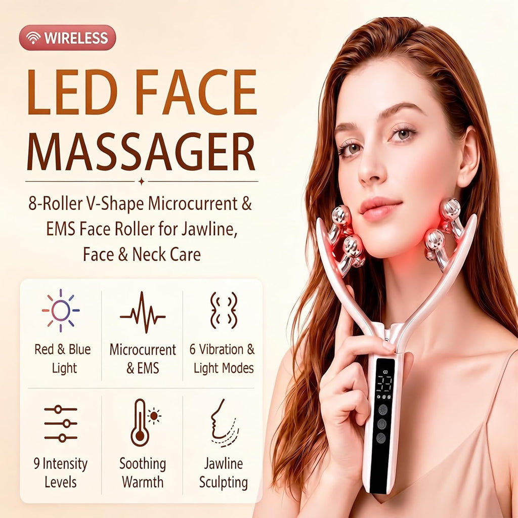 SZMDLX Herramienta de masajeador facial inalámbrico, rodillo facial...