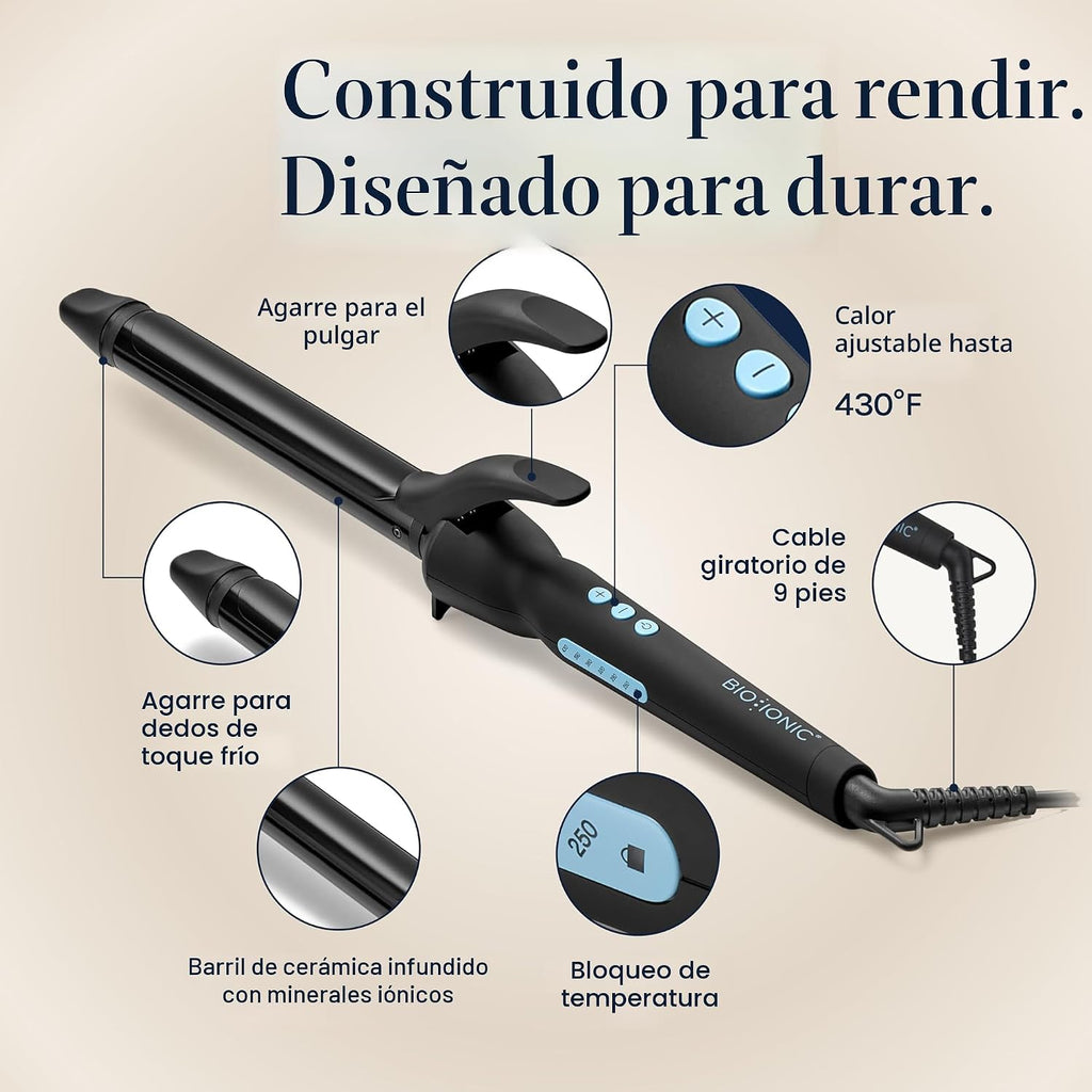 Bio Ionic Rizador de Cilindro Largo, Rizador de Pelo con Tecnología...