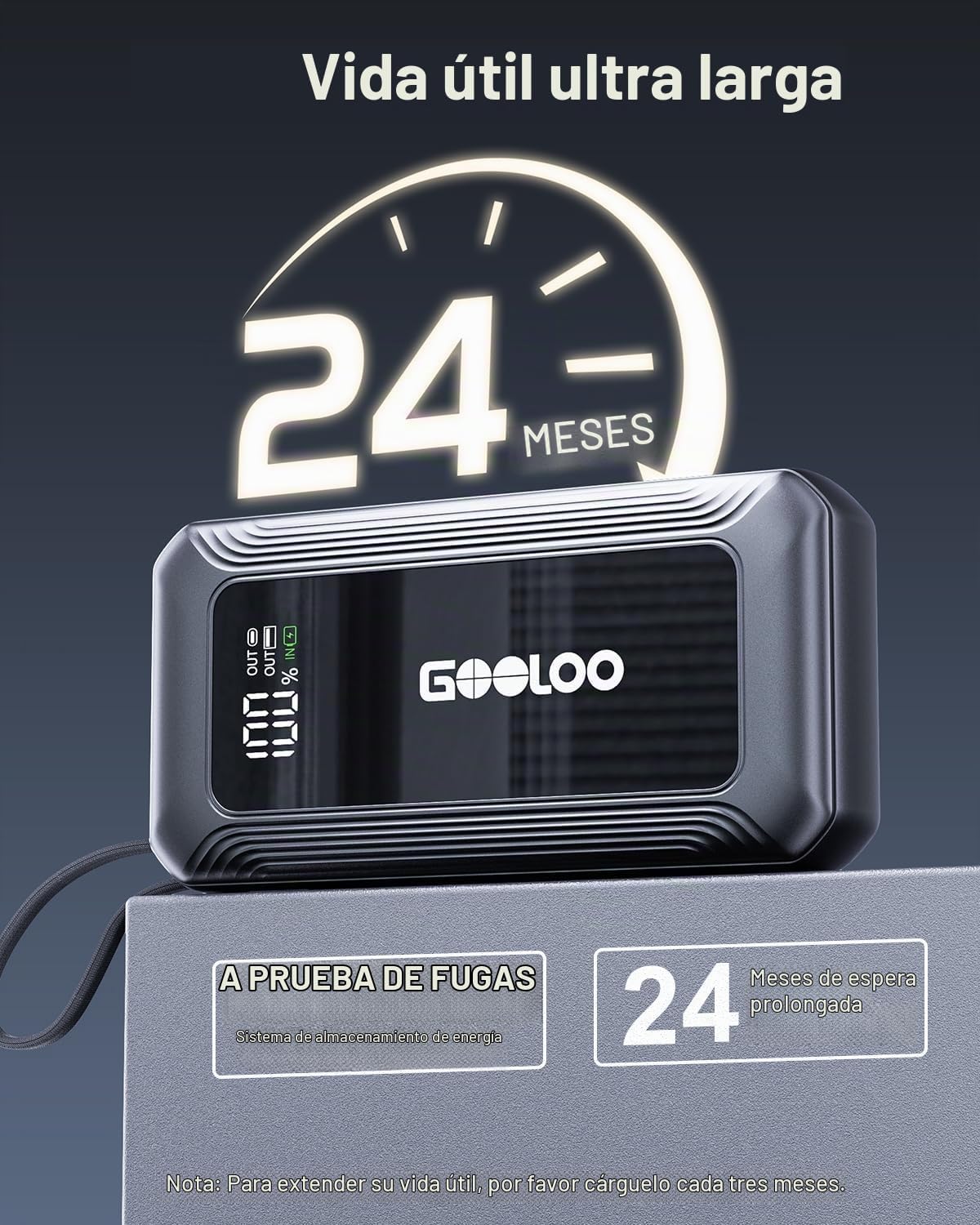 GOOLOO Arrancador G7 3000A Supersafe con cable USB-C integrado de 4...
