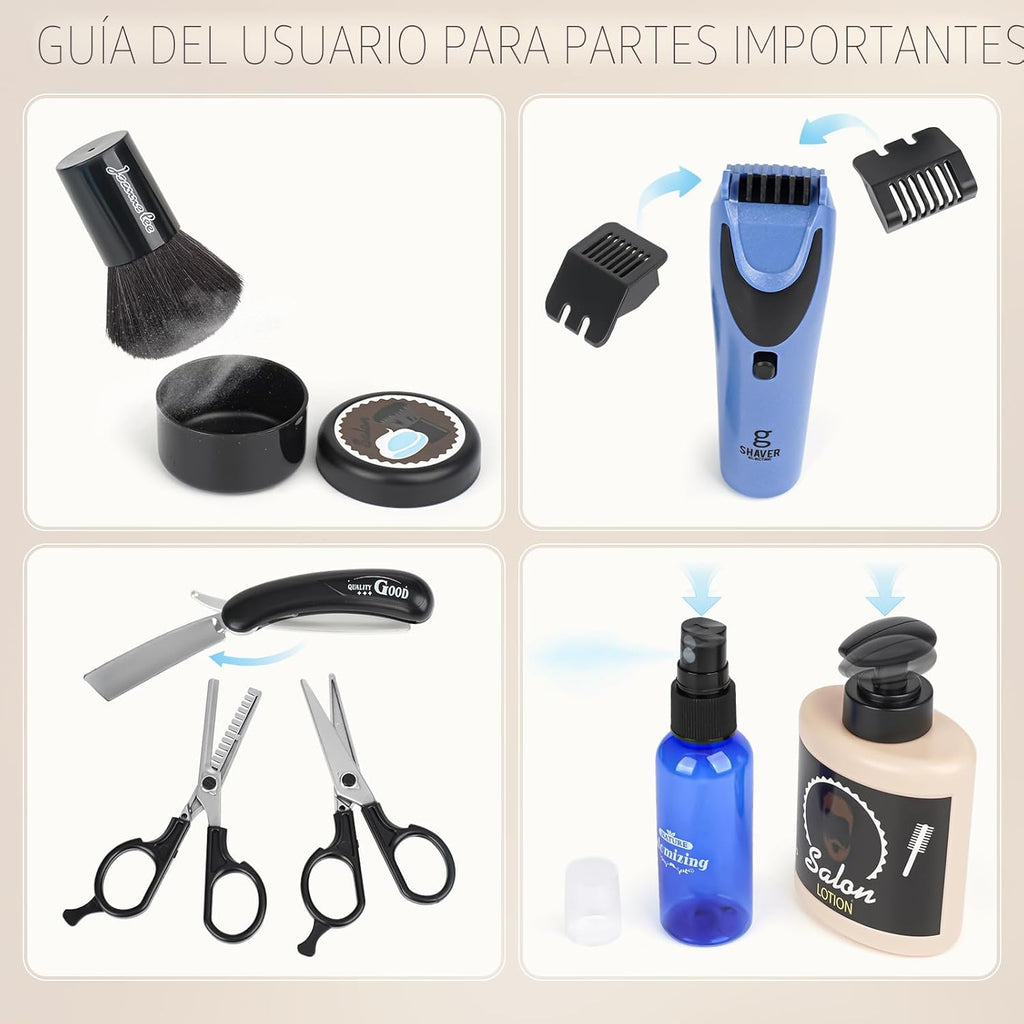Juego de simulación de peluquería, juguetes de peluquería para niño...
