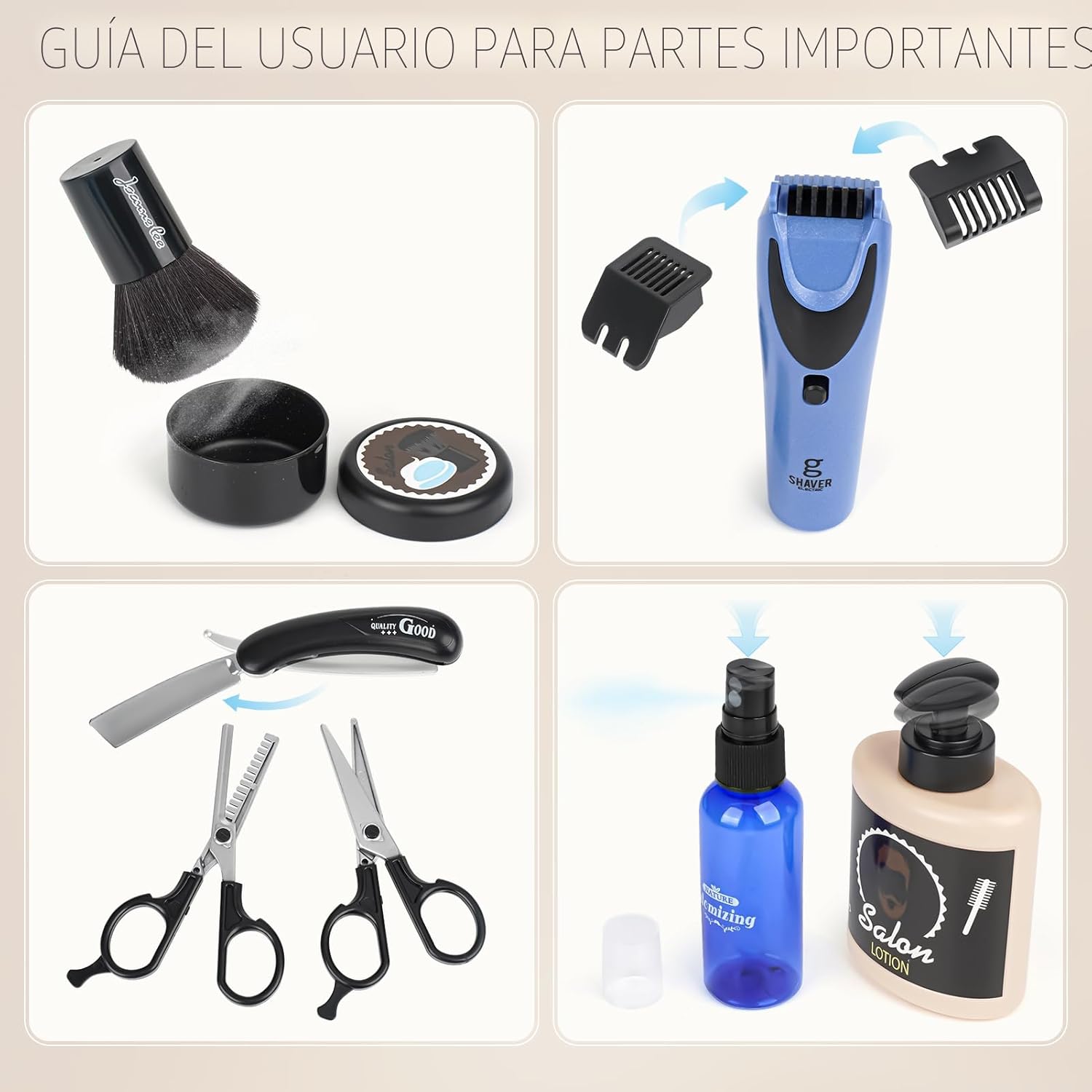Juego de simulación de peluquería, juguetes de peluquería para niño...