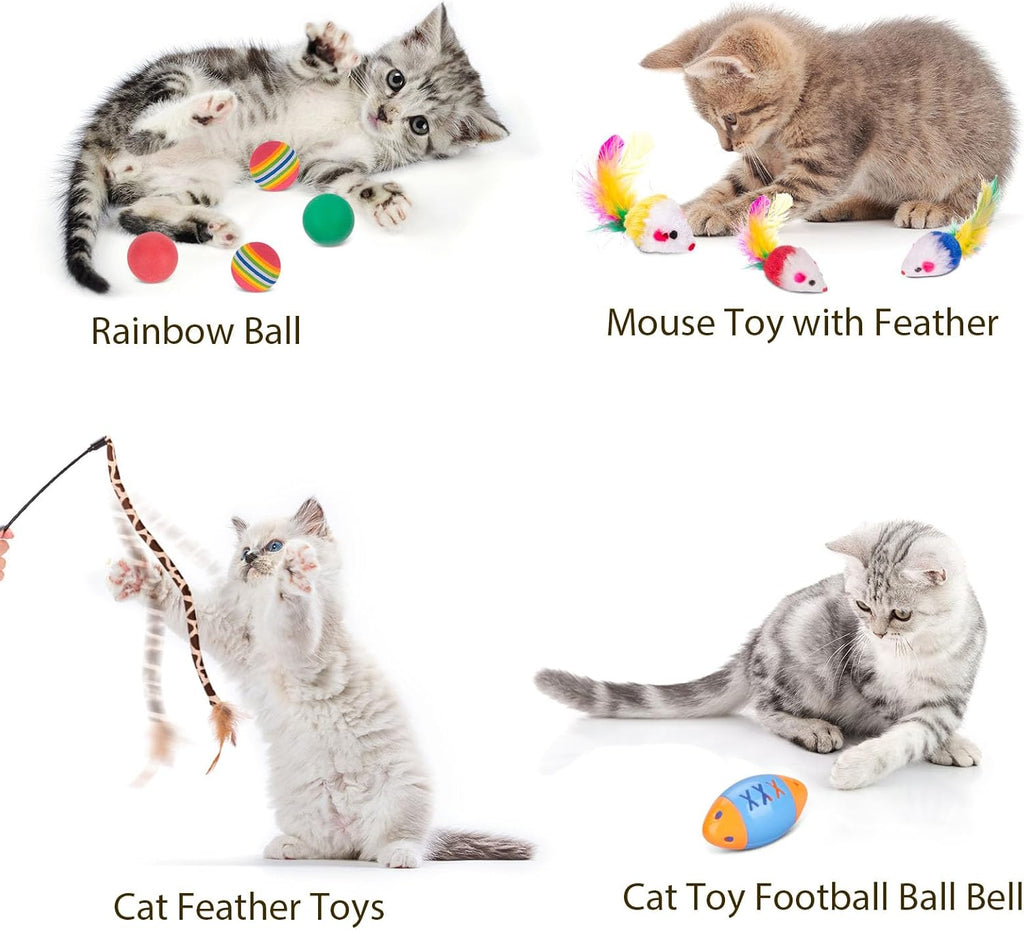 Retro Shaw Paquete de juguetes para gatos, 25 unidades, juguetes in...