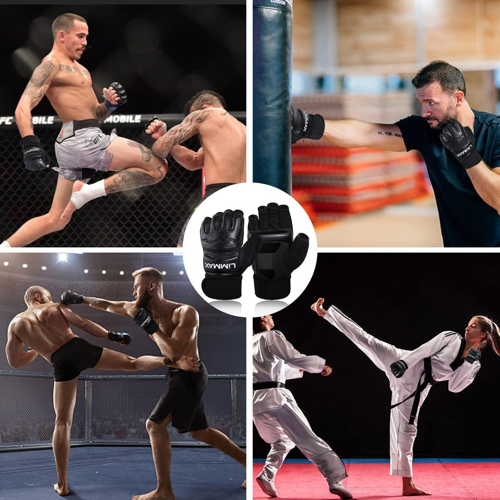 LiMMAX Guantes de Kickboxing Sparring Guantes TKD para Hombres y Mu...