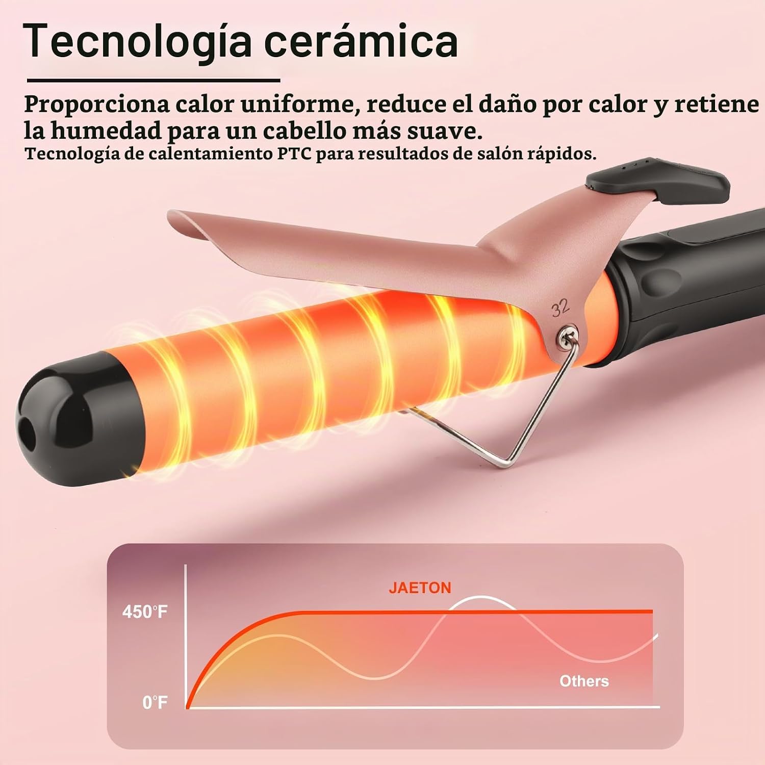 JAETON - Varita rizadora de cabello de 1 1\/4 pulgadas para rizos s...