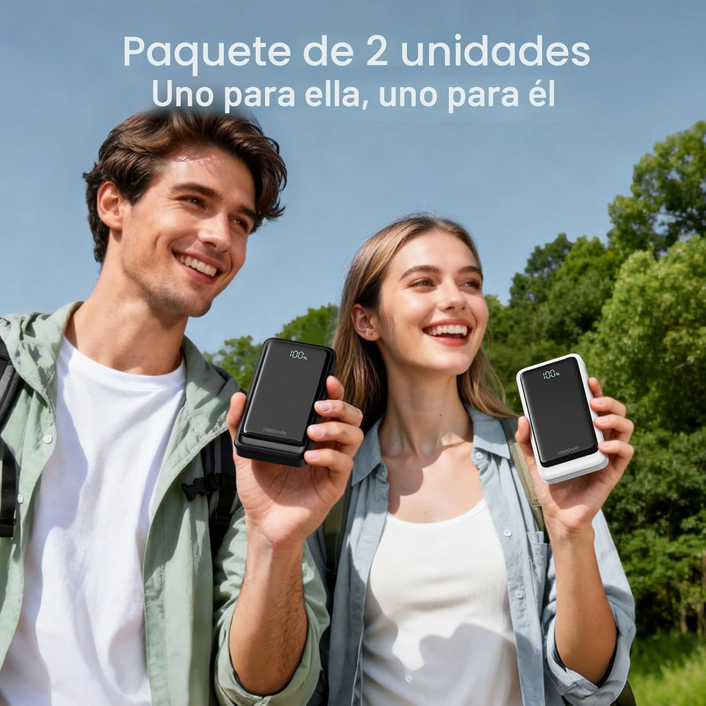 VTIAEK Paquete de 2 cargadores portátiles de 10000 mAh 2026 con 4 c...