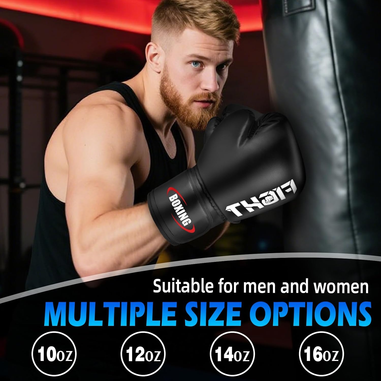 Guantes de boxeo para hombres y mujeres, guantes de entrenamiento p...