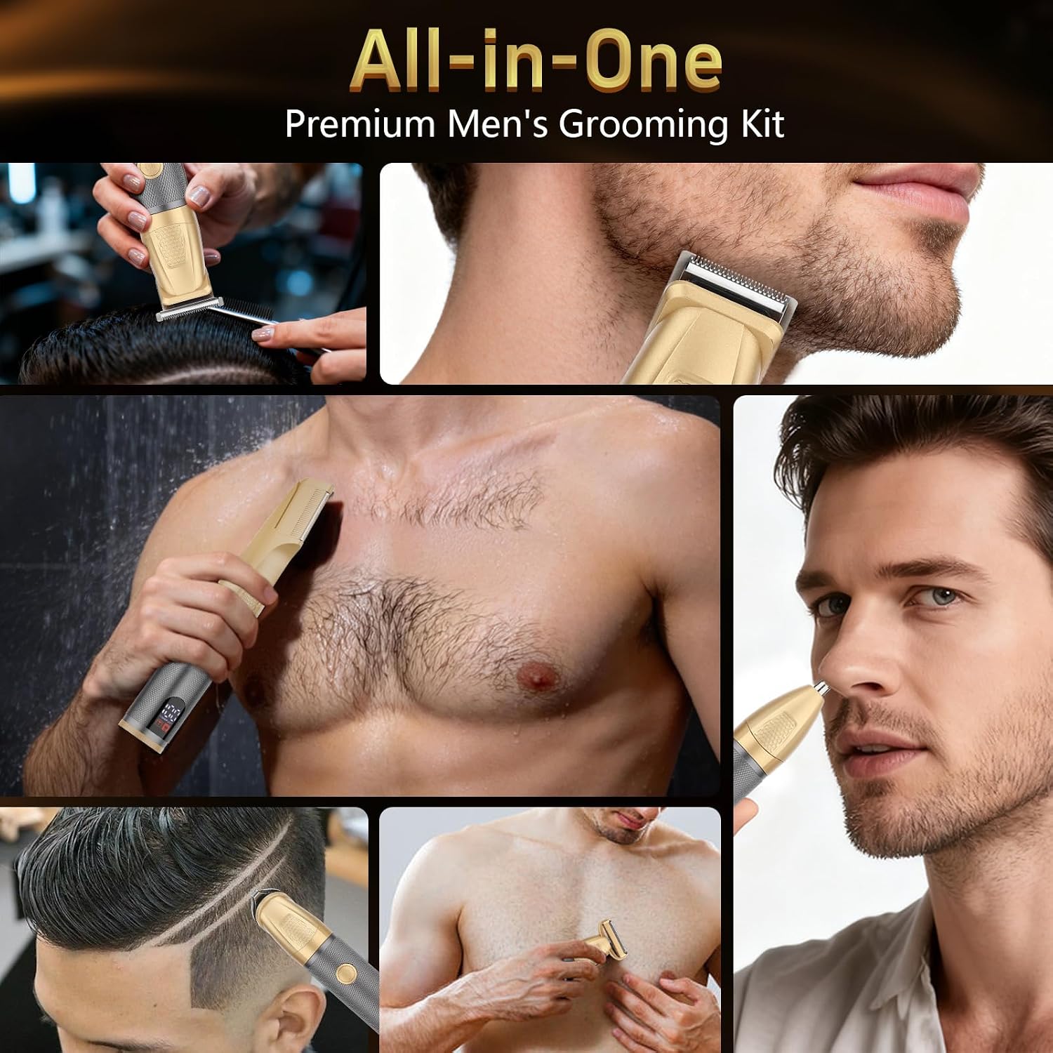 Manscape - Recortadora de cuerpo y barba para hombres, kit de aseo...
