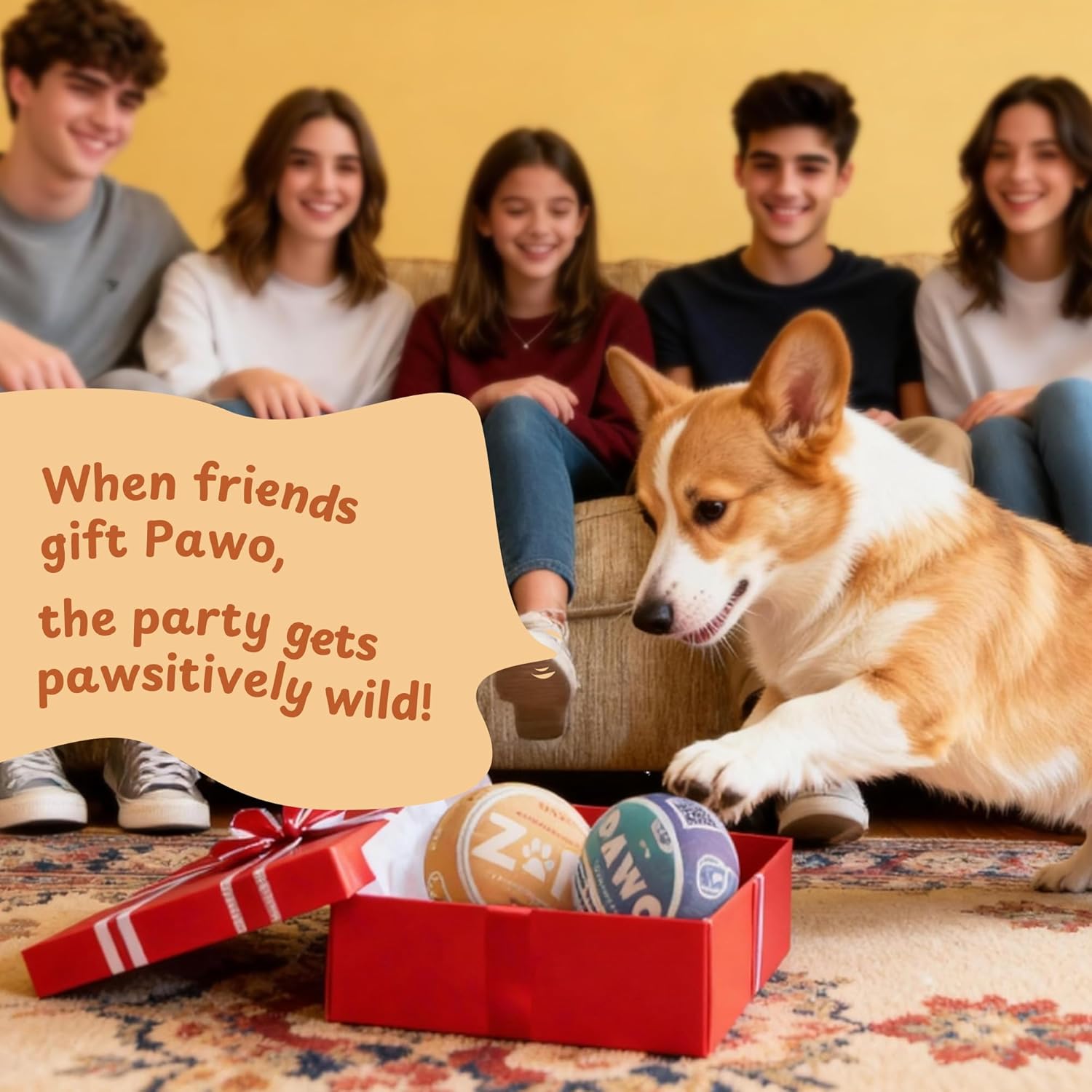 Nocciola PAWO - Divertido juguete para perros con chirriante y arru...
