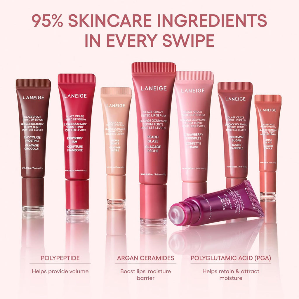 LANEIGE - Suero labial brillante Glaze Craze: Suero labial hidratan...