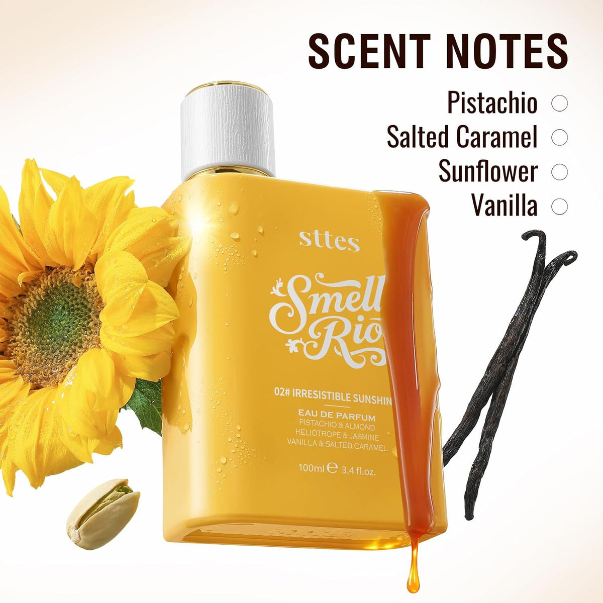 Sttes #02 Irresistible Sunshine Perfumes para mujer, pistacho, vain...