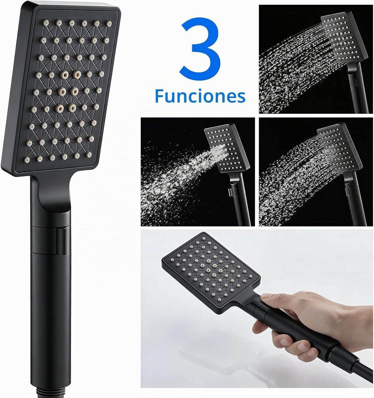 POPFLY Sistema de torre de panel de ducha de cascada LED, 4 chorros...