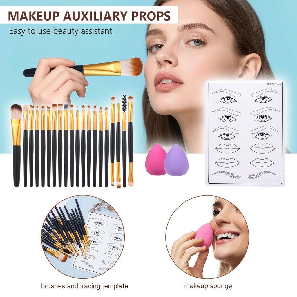 El kit completo de maquillaje para mujer incluye: sombra de ojos, b...