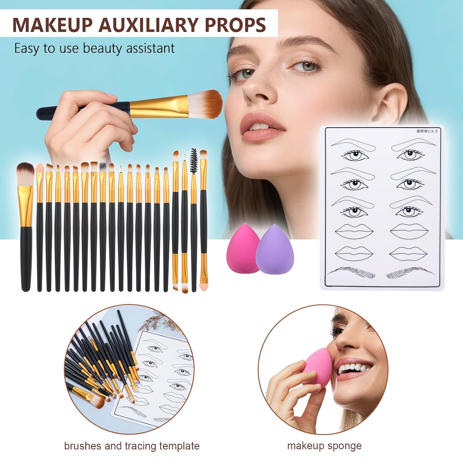 El kit completo de maquillaje para mujer incluye: sombra de ojos, b...