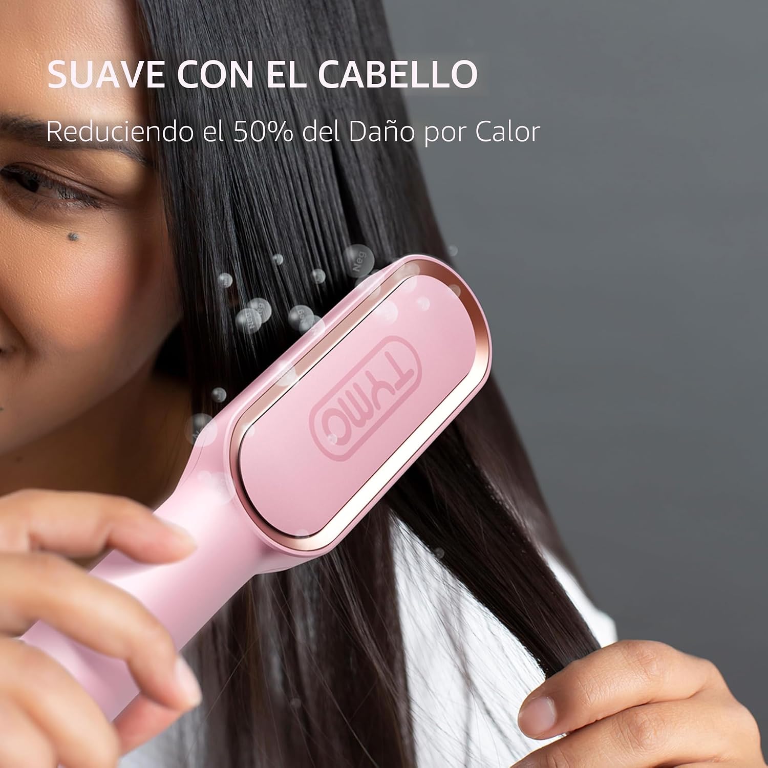 Cepillo alisador de pelo, TYMO - Peine alisador de pelo con forma d...