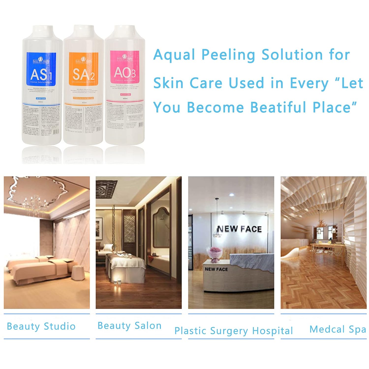 AS1 SA2 AO3 Aqua Peeling Solution Premium Salon Professional Dermoa...