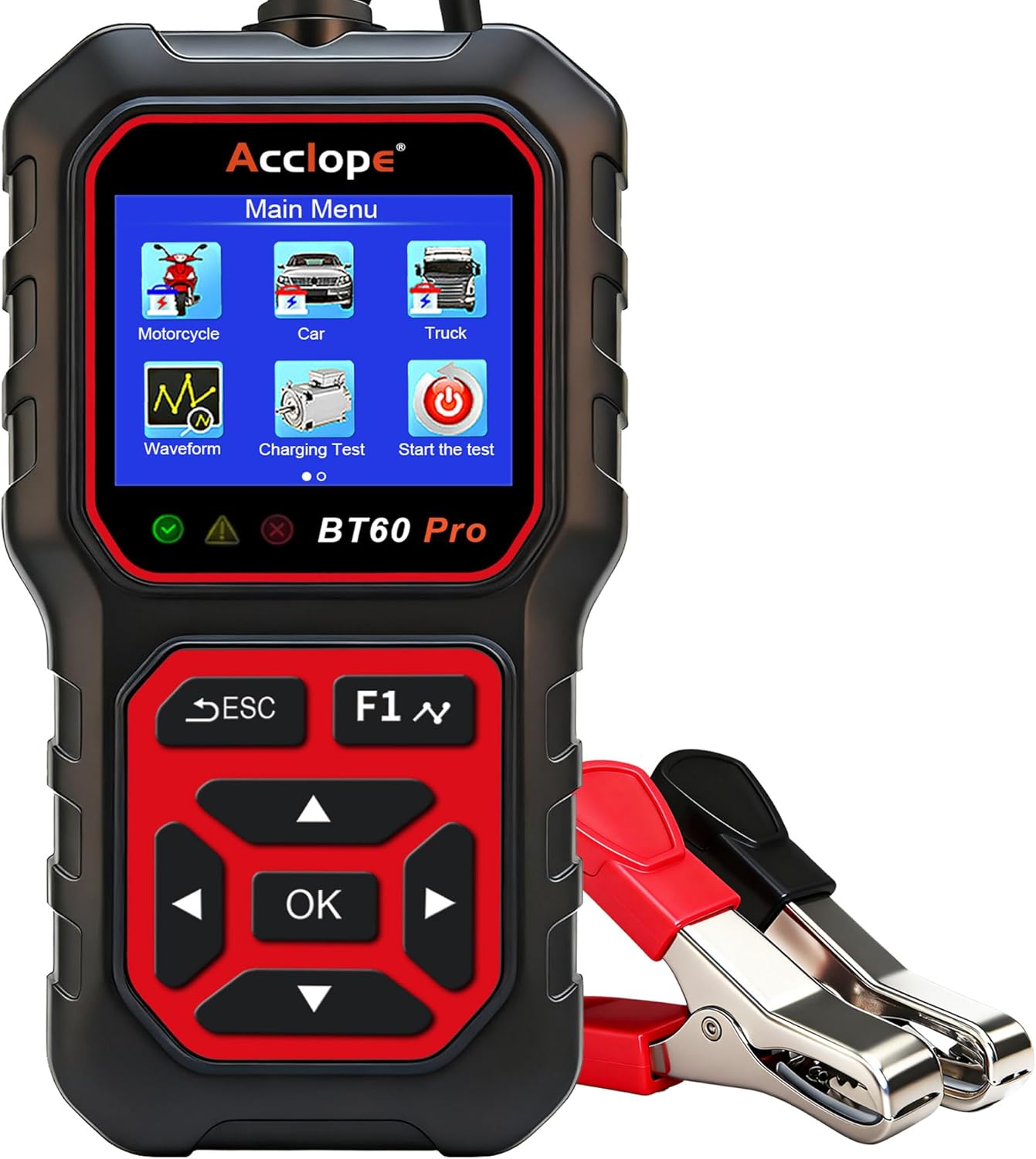 Acclope BT60 PRO - Probador de batería de coche 6V\/12V\/24V, 2\u20...