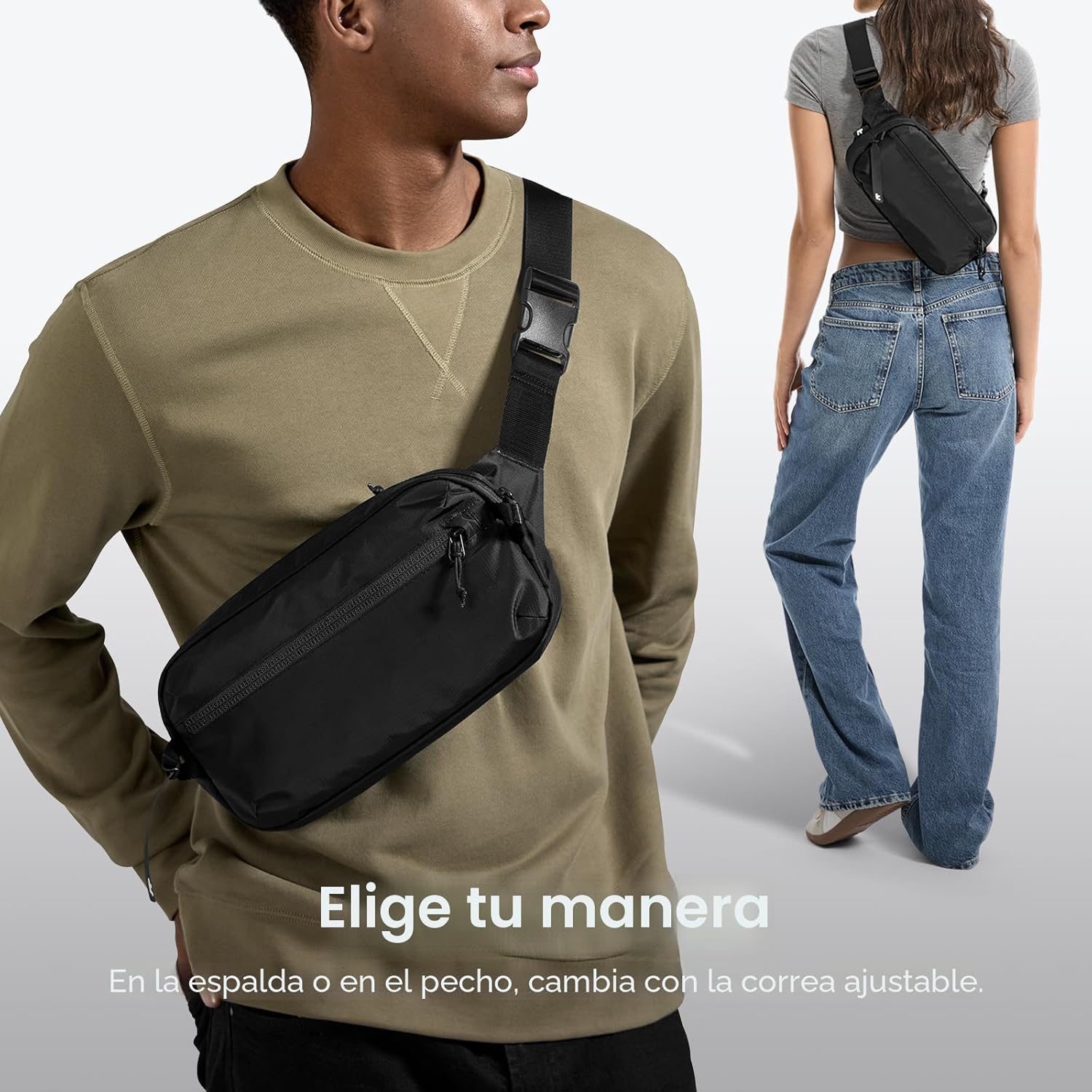 tomtoc Bolso de 1.5L-3.5L con bloqueo RFID, mochila cruzada minimal...