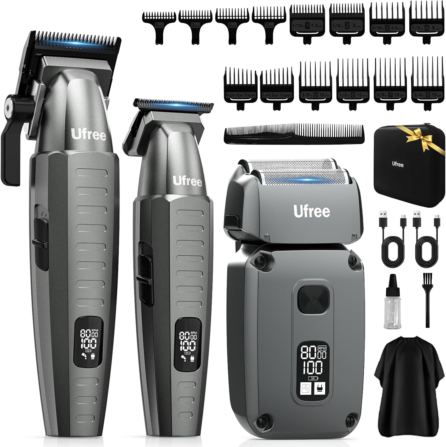 Ufree - Cortapelo para hombres profesional, recortador de barba y a...