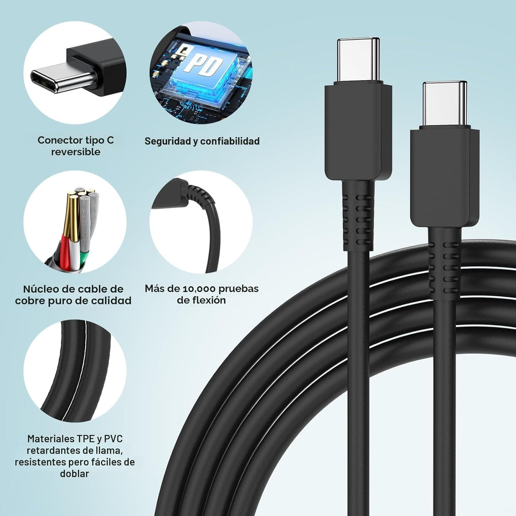 Cable de carga súper rápido tipo C para Samsung Galaxy, bloque de c...