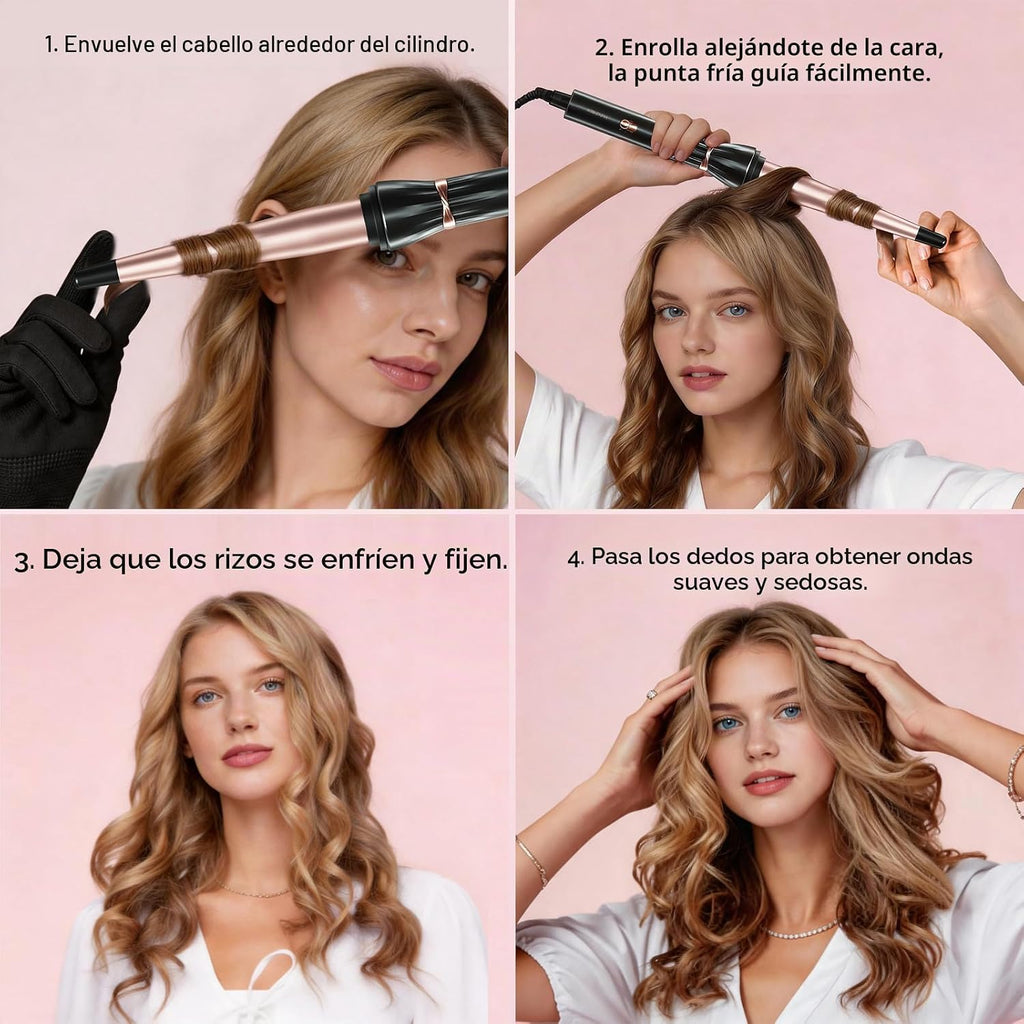 Hahahope Rizador de pelo cónico de 1\/2 a 1 pulgada, rizador de pel...