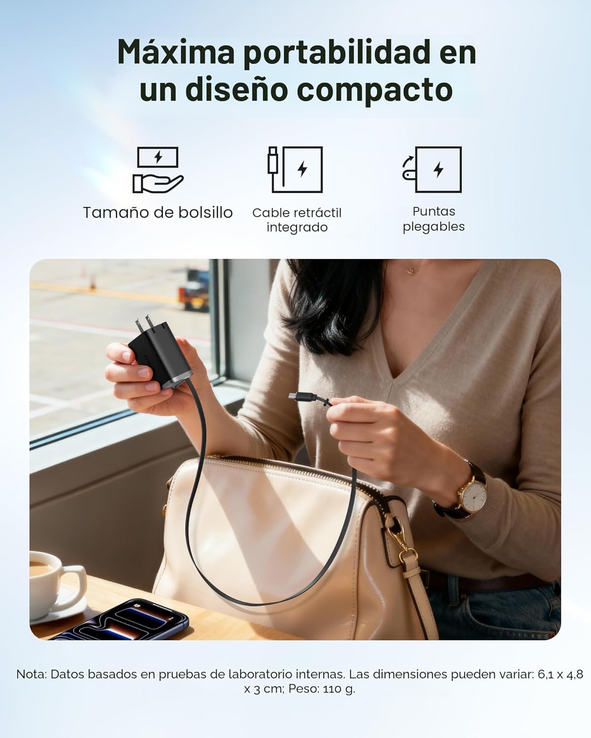 Anker Bloque de cargador Nano USB C, cargador compacto de 2 puertos...