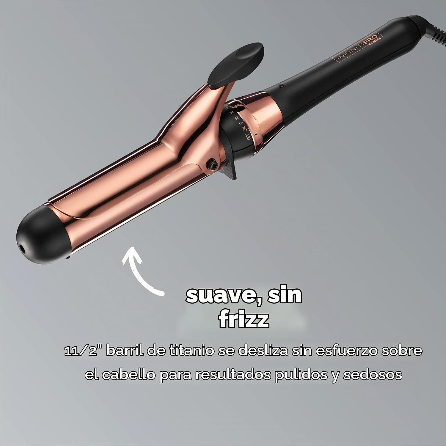 INFINITIPRO BY CONAIR Rizador de titanio de oro rosa de 1 1\/2 pulg...