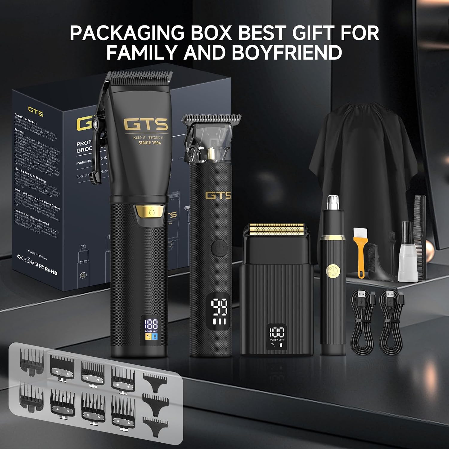 GTS Cortadoras de pelo para hombres profesionales, kits y sets de c...