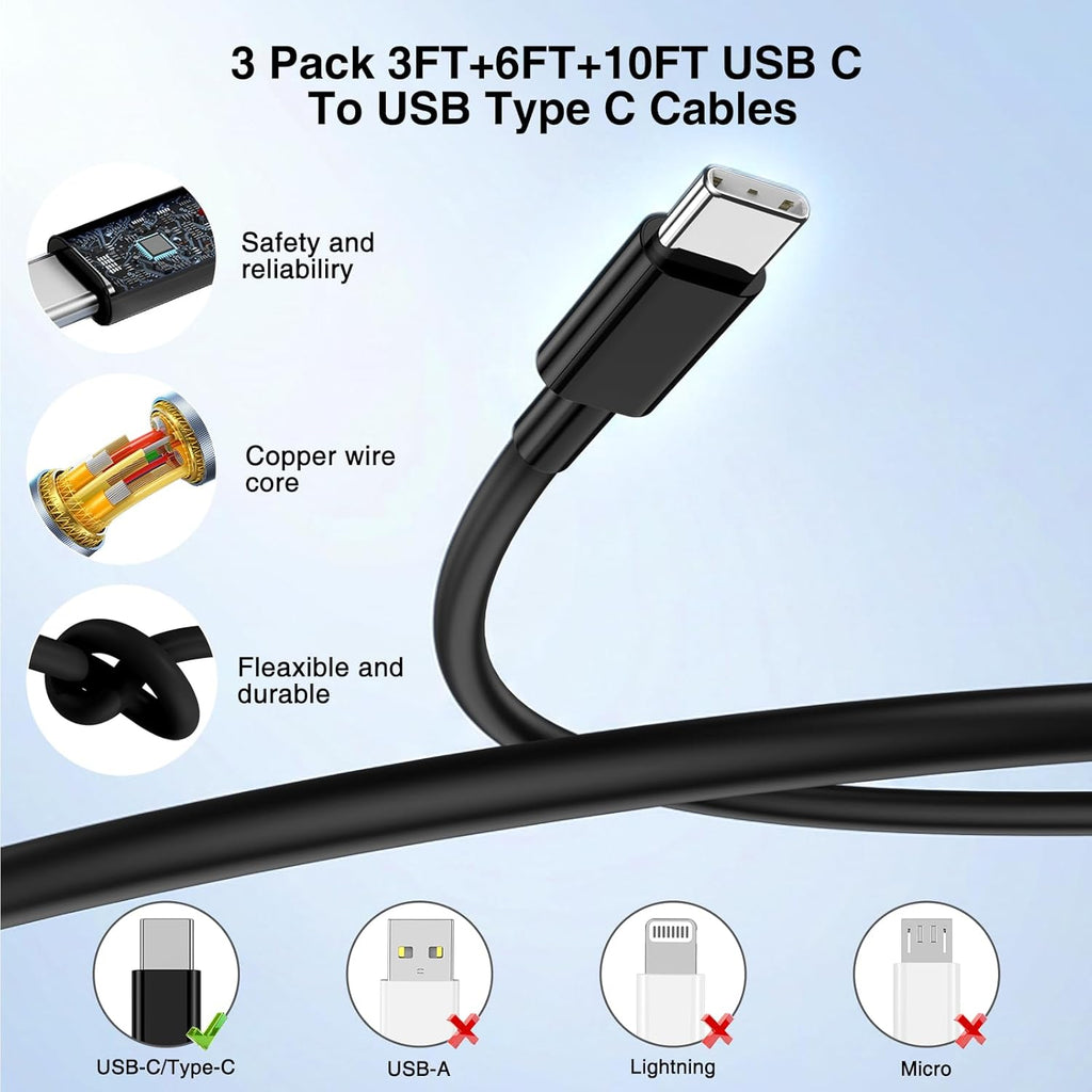 Hzevn Bloque de cargador de pared rápida USB C de 60 W para teléfon...