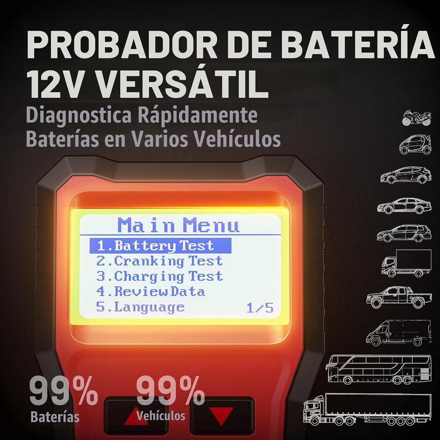 ANCEL BST100 - Probador de batería de coche de 12 V, 100-2000 CCA P...
