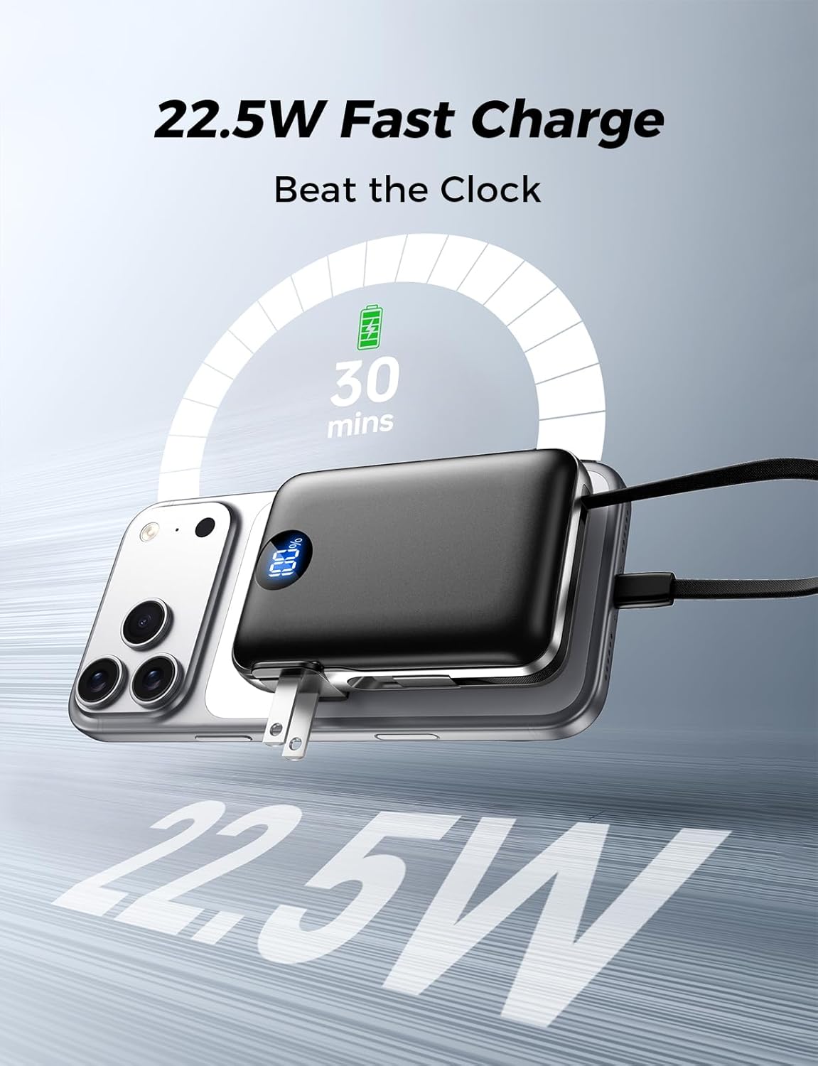 AIFENG Cargador portátil de batería de 10000 mAh, cables integrados...