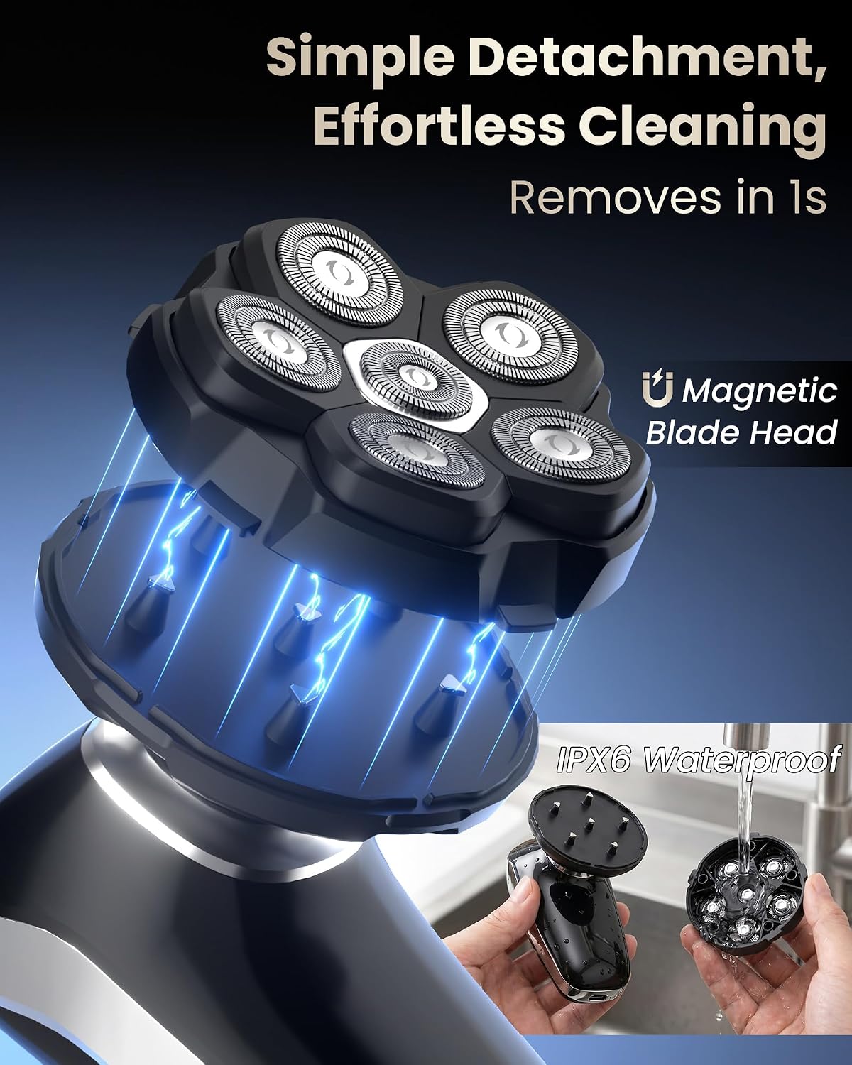 Afeitadora eléctrica de espalda para hombres, recortadora de pelo d...