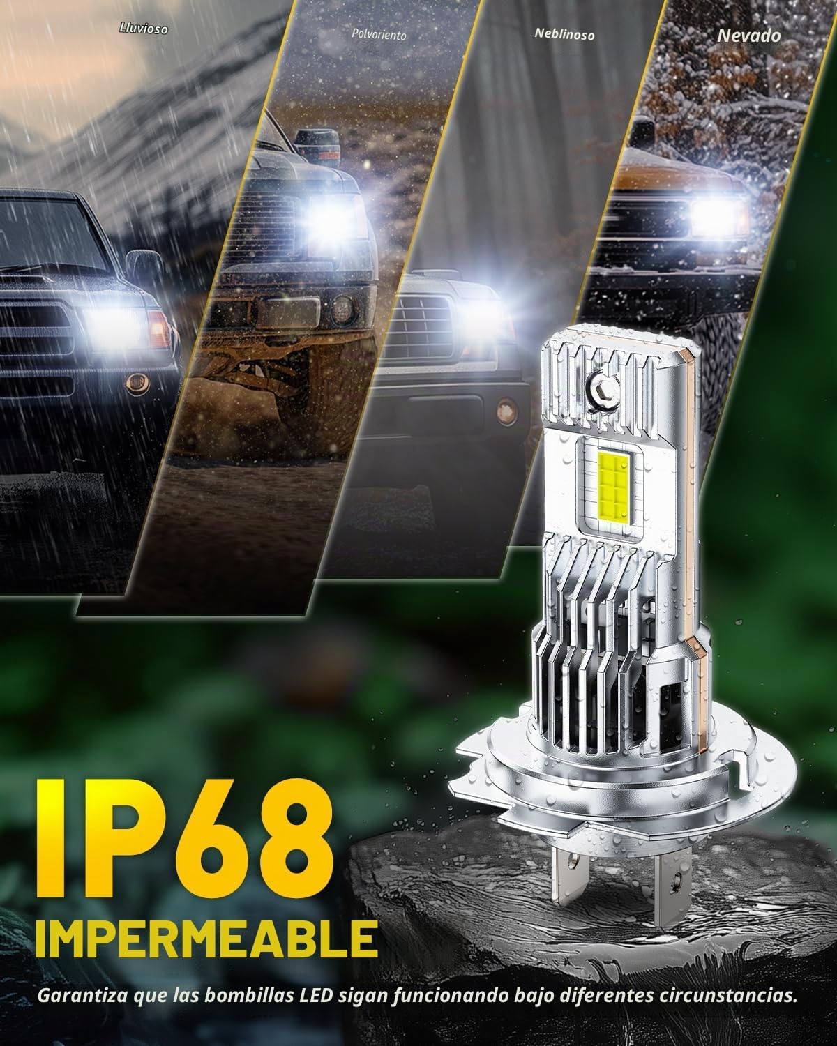 AUXITO Bombillas LED H7 mejoradas, 900% superbrillantes, luces inal...