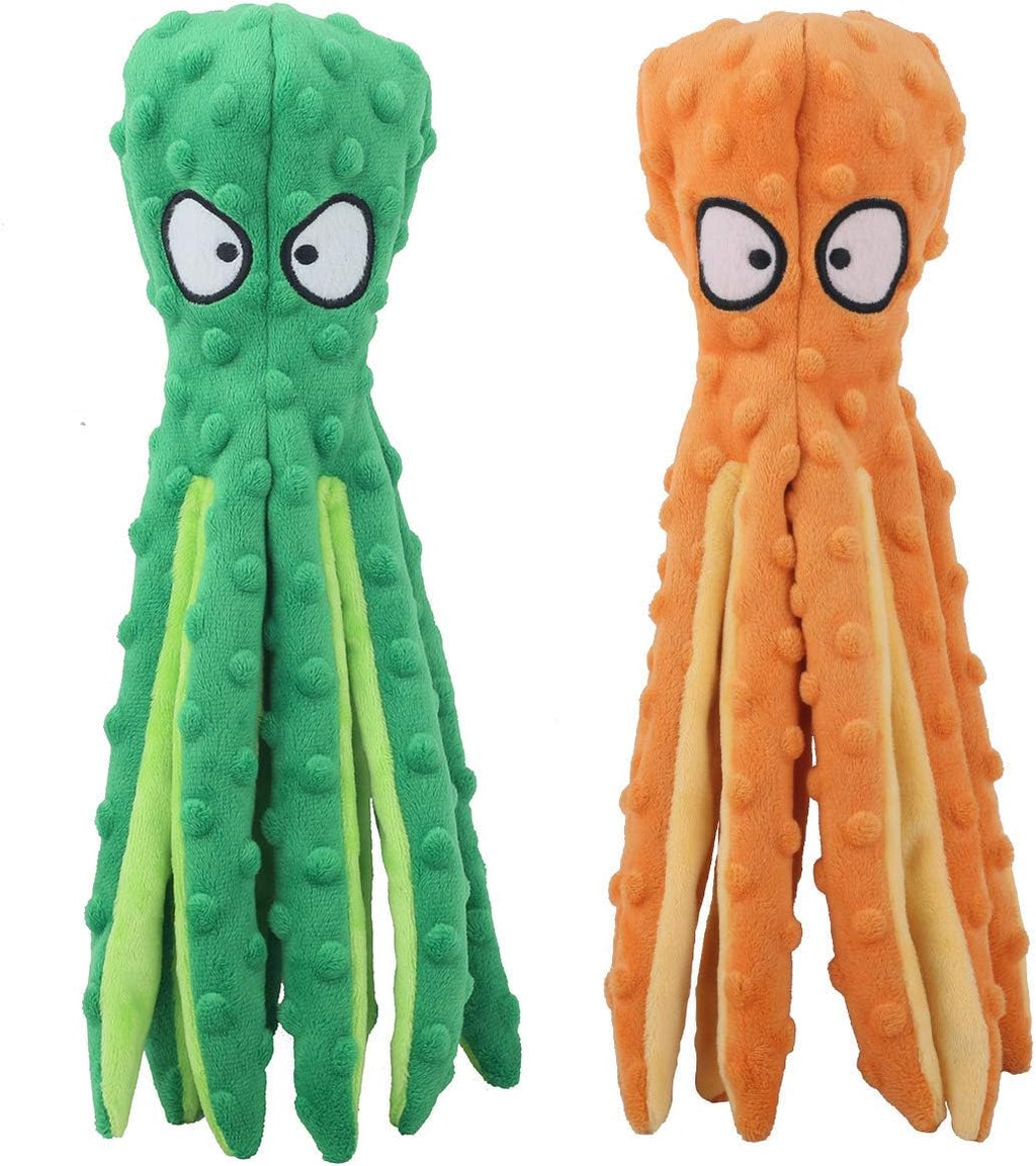 CPYOSN Juguetes chirriantes para perros, pulpo, sin relleno, juguet...