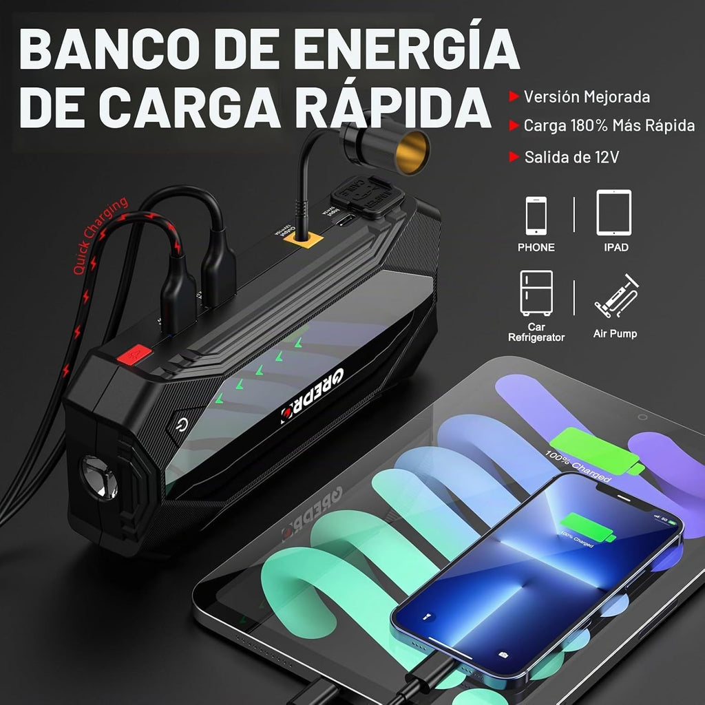 GREPRO Arrancador de salto (motores de gasolina de 10 L y 8.0 L dié...