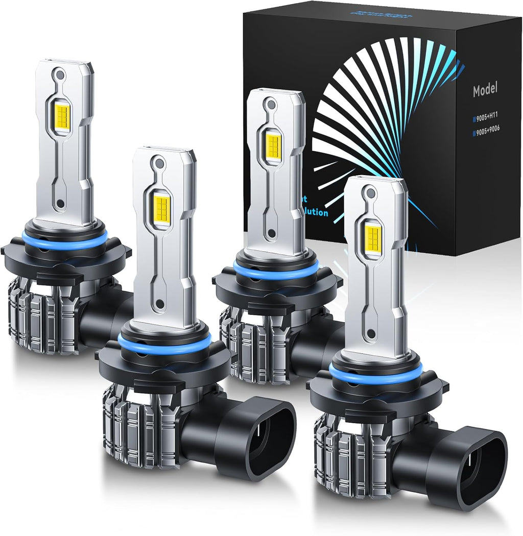 FTEVAR 9005 9006 Bombillas LED Combo, 60000LM 6000K Blanco, Tamaño...