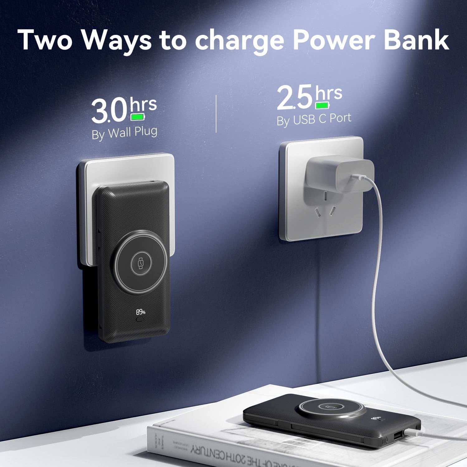 Cargador portátil magnético de 10000mAh para iWatch y iPhone, banco...