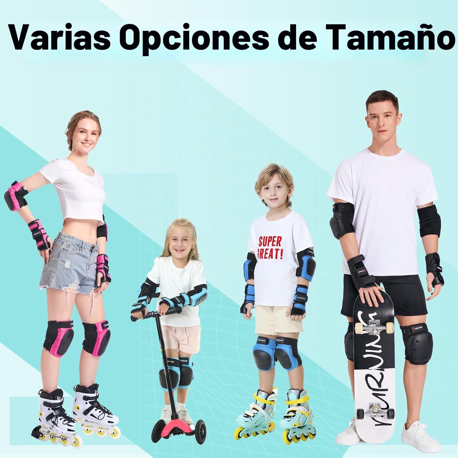 Forzueby - Rodilleras, coderas, muñequeras para niños\/adultos, jue...