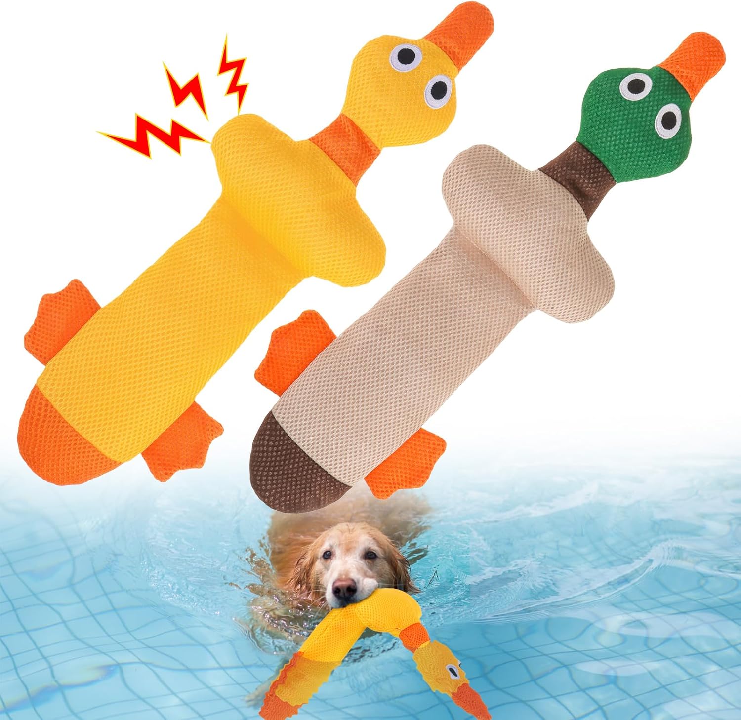 BEAUTYZOO Juguetes flotantes de piscina de agua para perros, paquet...