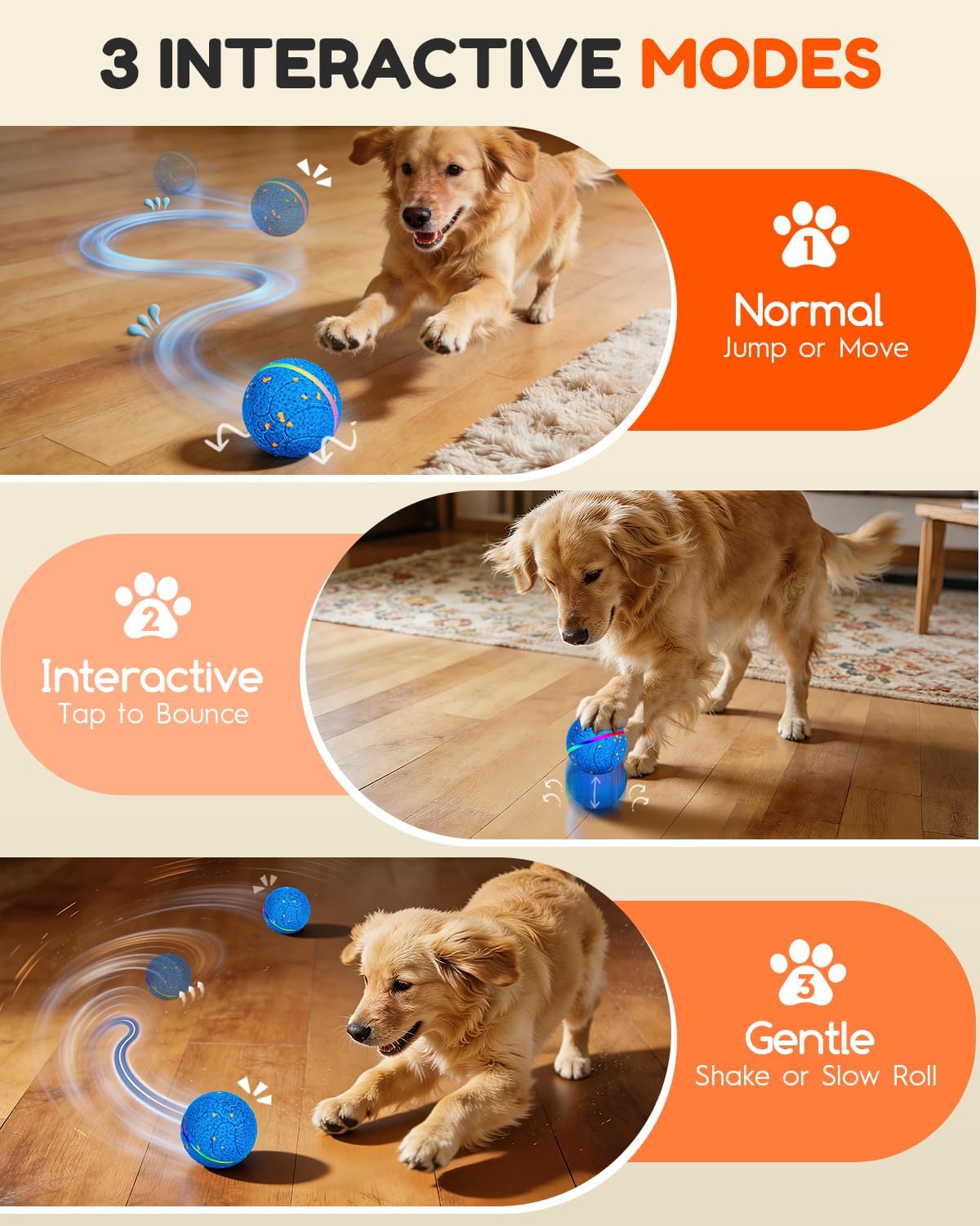 osou Juguetes interactivos inteligentes para perros, pelota de perr...