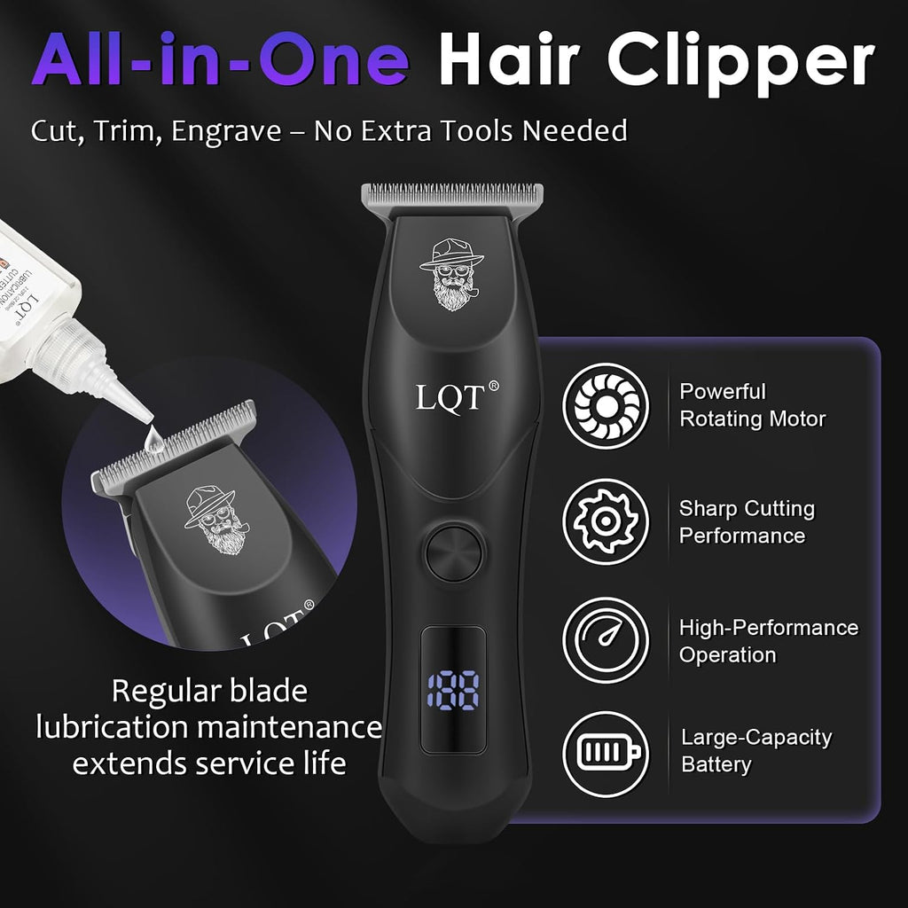 LQT Cortapelos profesional para hombres, modo dual inalámbrico y co...