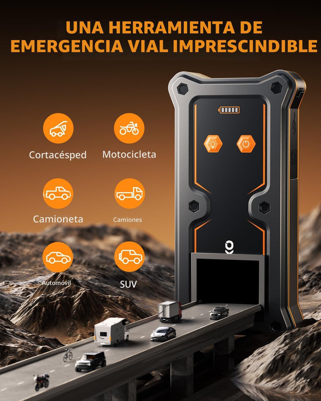 OXILAM Arrancador de 8000A - Arrancador portátil para automóvil par...