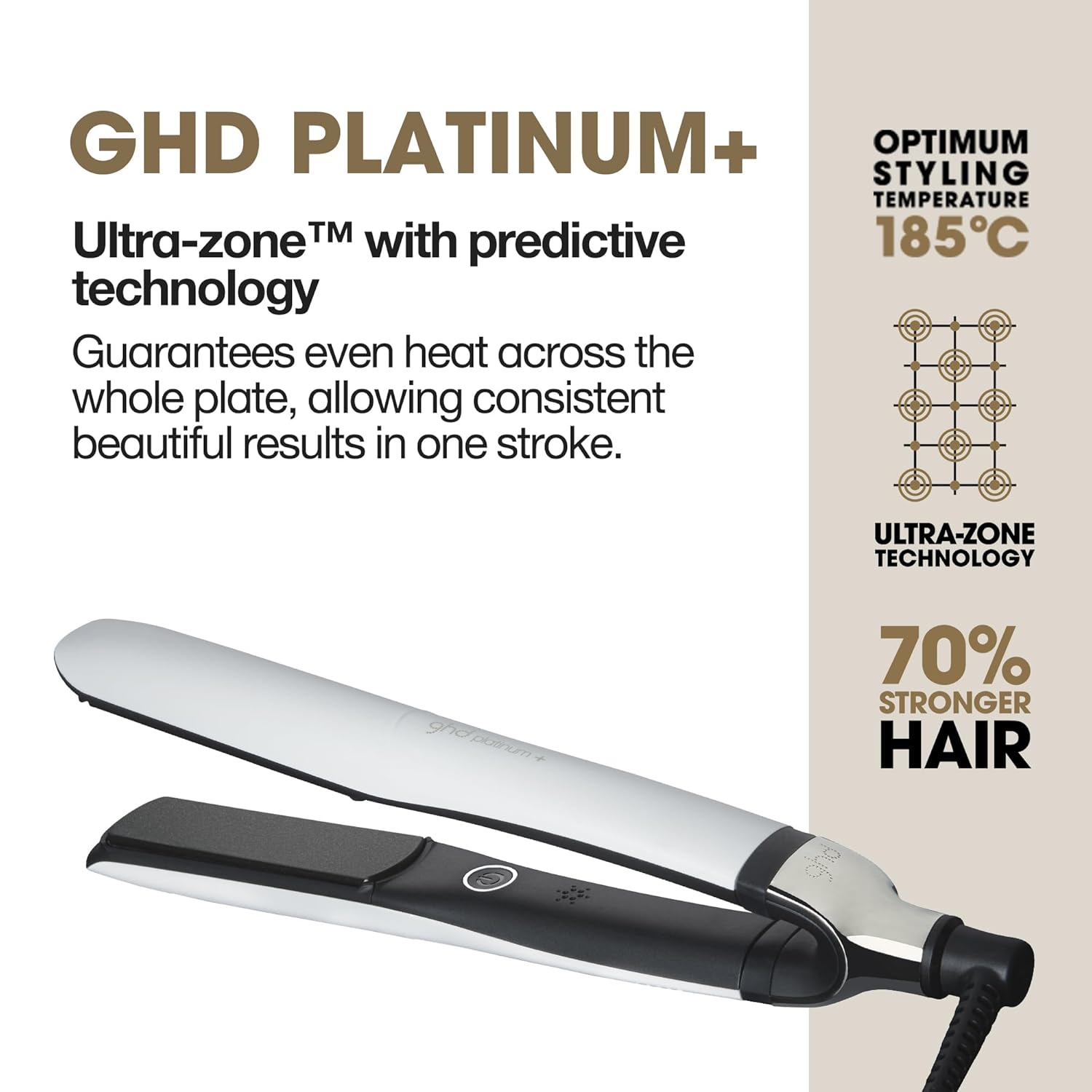 Plancha de pelo ghd Platinum+ Styler \u2015 de 1", herramienta prof...