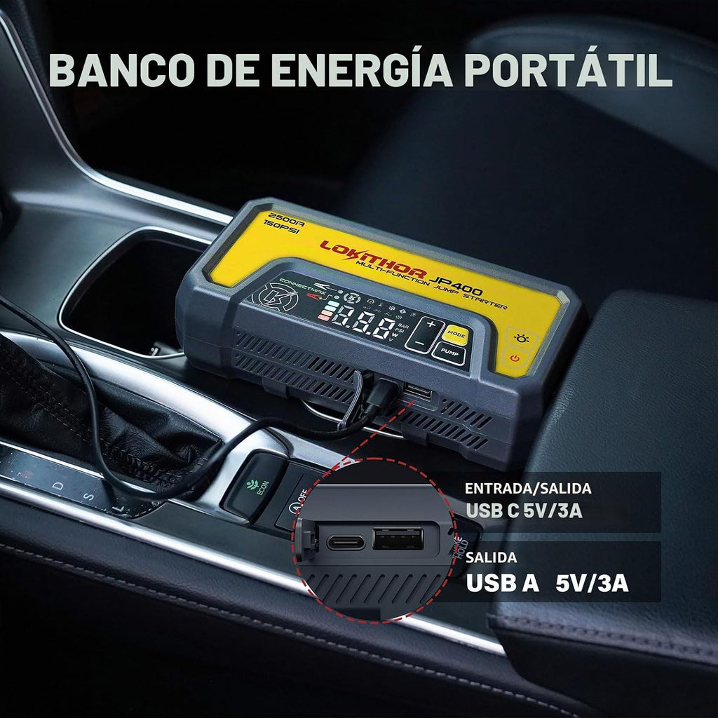 LOKITHOR JP400 Arrancador de salto con compresor de aire, paquete p...